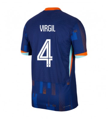 Holland Virgil van Dijk #4 Udebanetrøje EM 2024 Kort ærmer